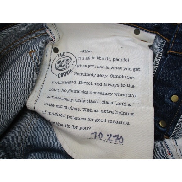 Norman Russell Jeans Mens 32 Blue Selvedge Denim Slim Fit The Cookie USA 32x35 * - Picture 10 of 16